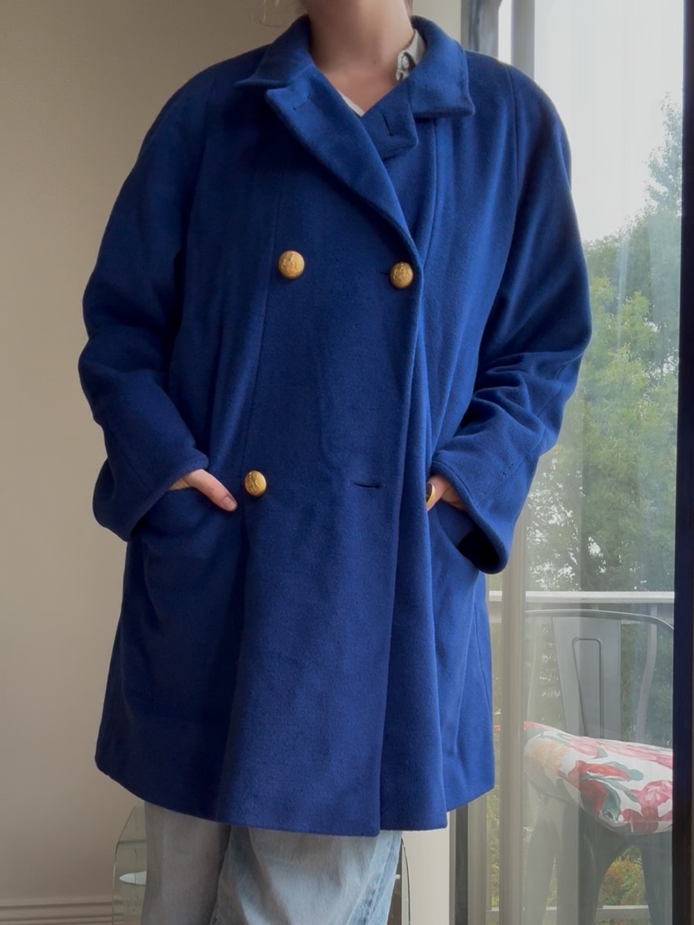 Vintage Royal Blue Wool/Cashmere/Angora Jacket